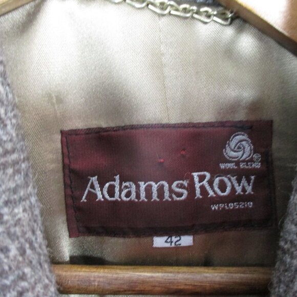 Adams Row Brown Wool Tweed Overcoat Top Coat Vintage Luxury Size 42 Made In USA - Picture 3 of 9